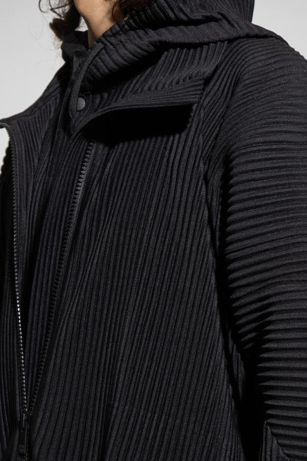 Black Pleated coat Issey Miyake Homme Plisse COATS MEN